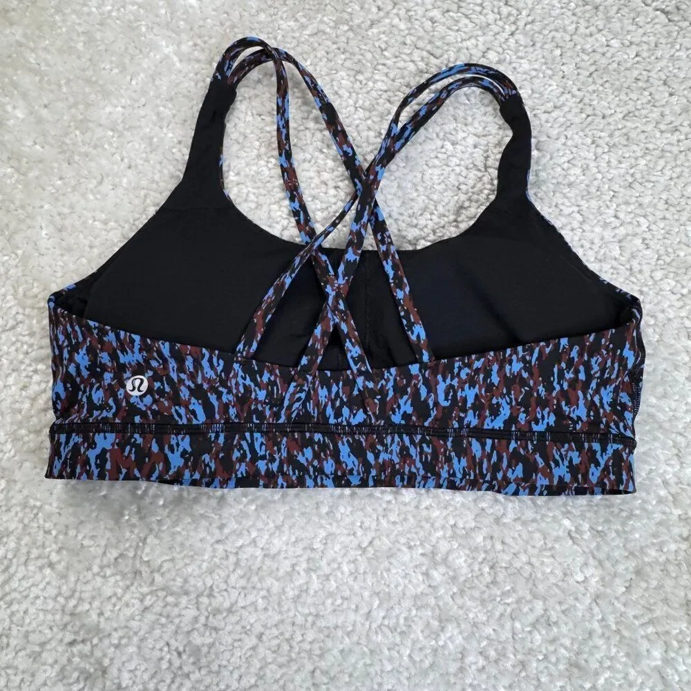 Lululemon Energy Bra Leopard Camo Blue Nile Multi 12